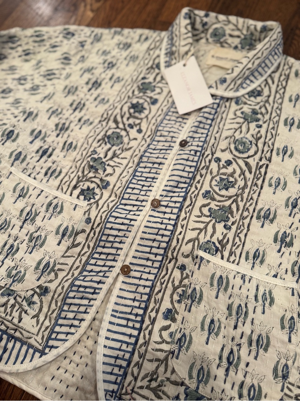 Eleanor James NWT Quilted Birdie Floral-Print Jacket Button Closure XS Small - Picture 6 of 9